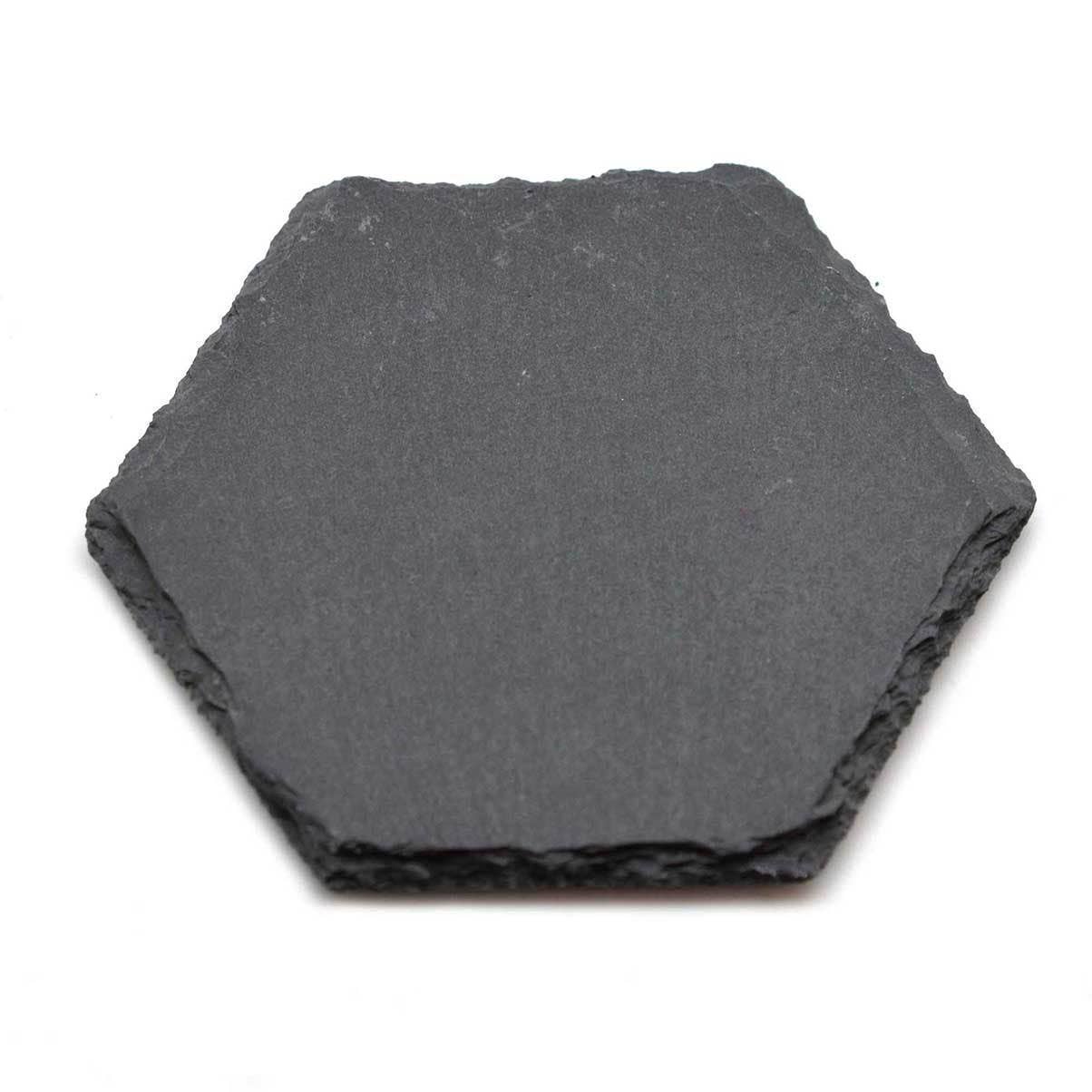 Hexagonal slate stone on a white background