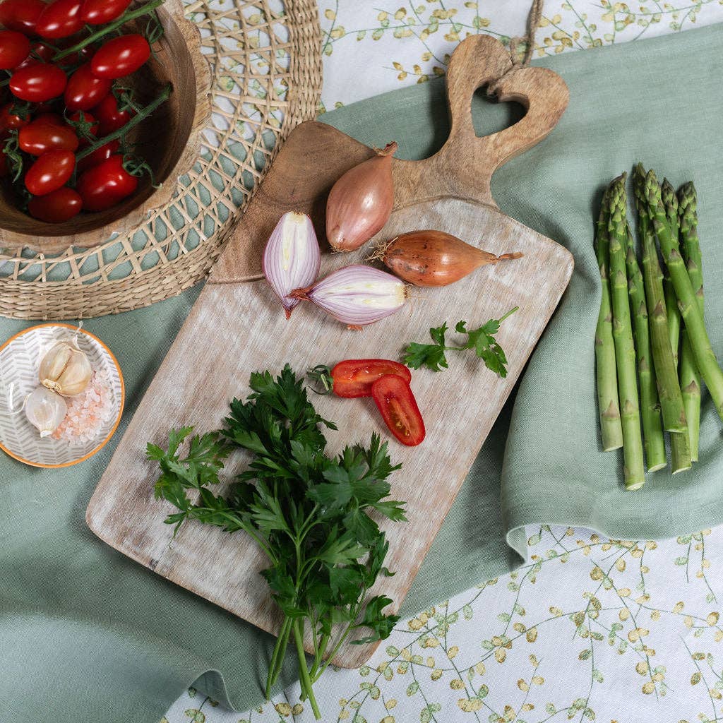 Large Mango Wood Chopping Board with Heart Detail