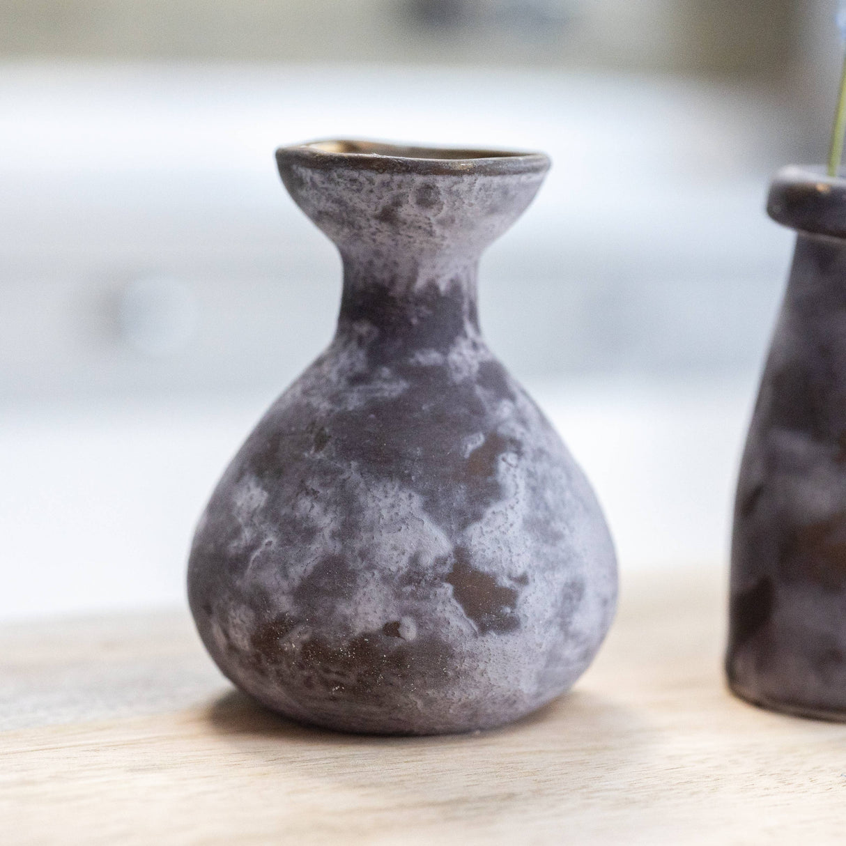 Addilyn Glass Bud Vase – Small Stone Smoked Decorative Vase