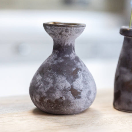 Stone Smoked Glass Bud Vase Set