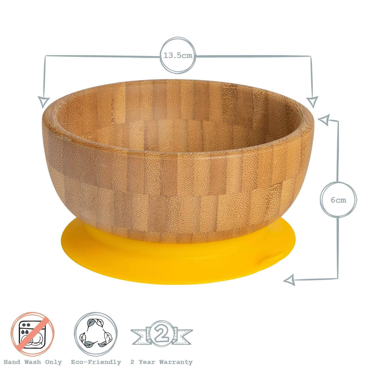 Tiny Dining Kids Bamboo Bowl with Suction Cup – Yellow