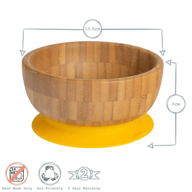 Tiny Dining Kids Bamboo Bowl with Suction Cup – Yellow