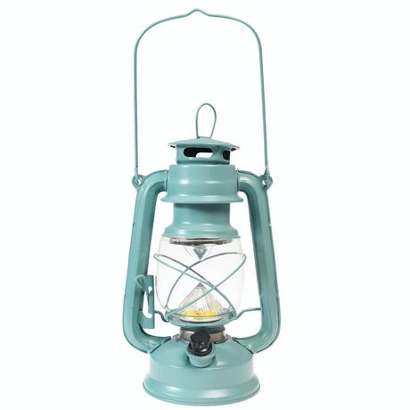 Turquoise lantern with clear glass on a white background
