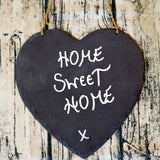 Personalised Large Heart Slate Sign | Engraved Hanging Slate Board