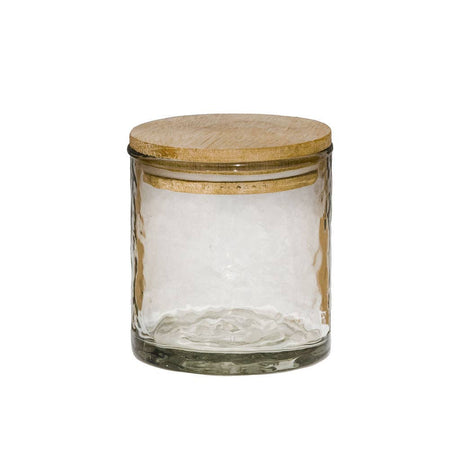 Chatsworth Hammered Glass Storage Jar with Wooden Lid
