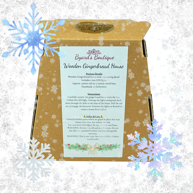 Charming Wooden Gingerbread House with LED Light | Festive Tabletop Christmas Village Decoration