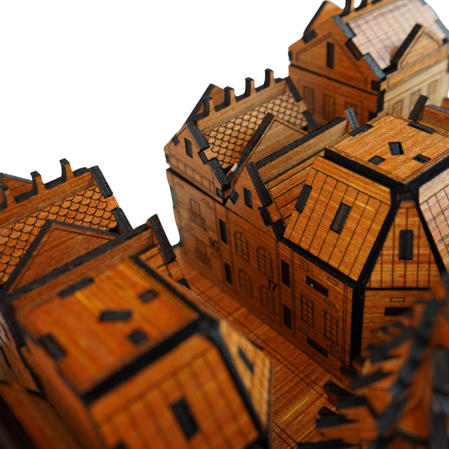 Christmas Advent Village (Cherry wood) including Festive 24 Filler Pack