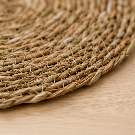Handmade Typha Placemat – Natural Woven Round Table Placemat