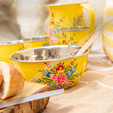 Buttercup Pansy Hand Painted Stainless Steel Picnic Bowl – 16.5cm