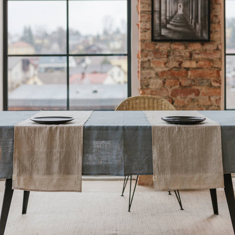 Natural Melange Linen Table Runner