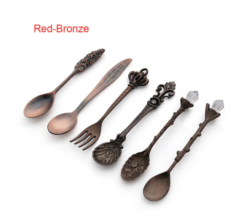 Vintage Spoon & Fork Set – 6 Piece Retro Cutlery Set