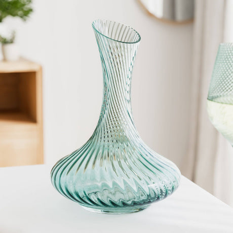 Twist Green Glass Wine Decanter – 1.8L Swirl Design