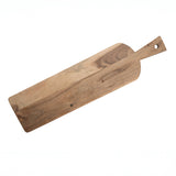 Wooden cutting board with a handle on a white background