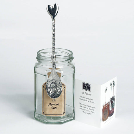 Heart Pewter Love Spoon, Jam Jar Spoons With Hooks