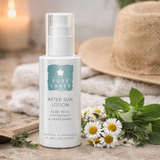 Pure Lashes after sun lotion with beach and natural settings