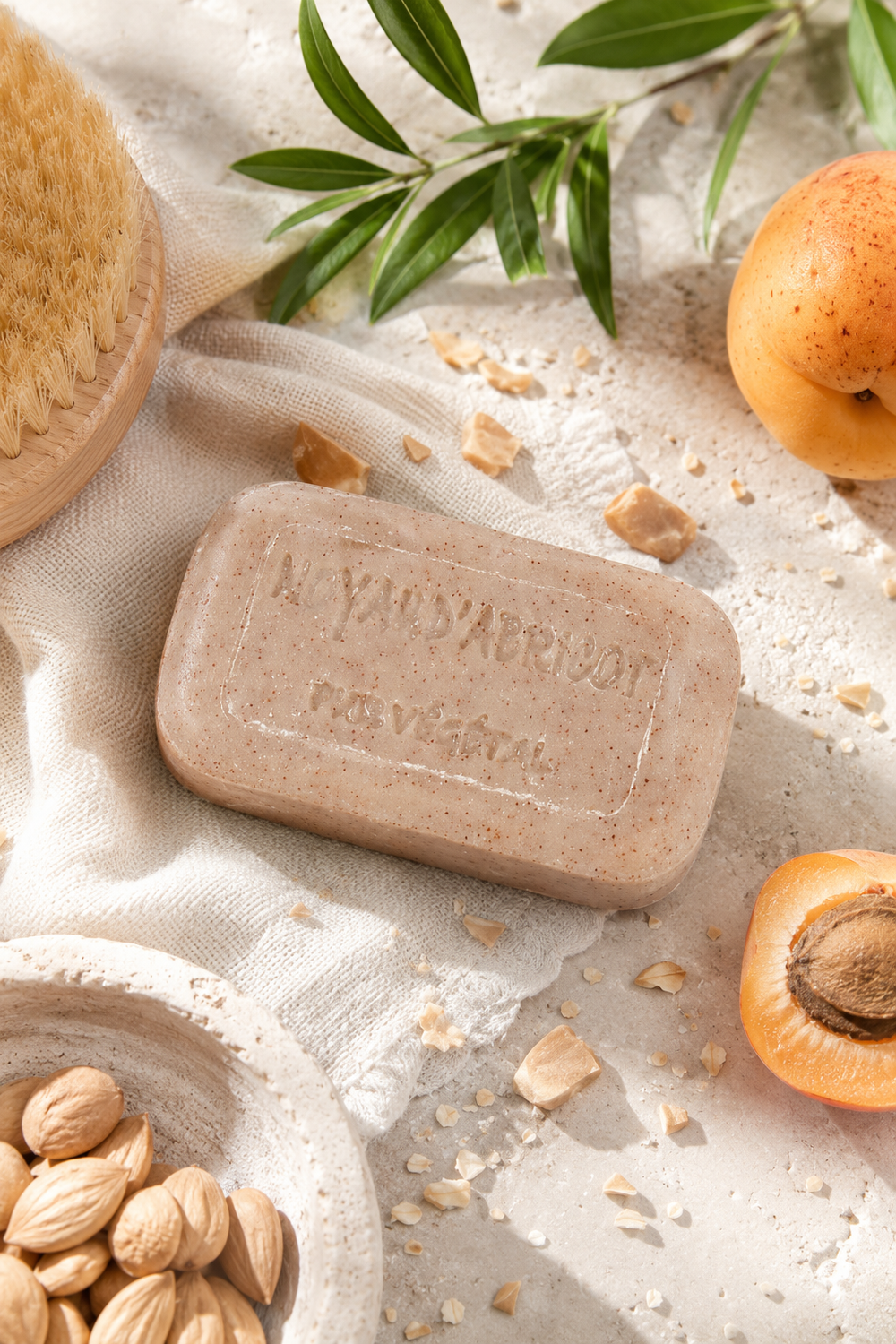 Apricot soap bar enriched with olive oil and argan oil