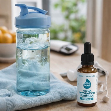 qua Hydration Formula being added to water and consumed.