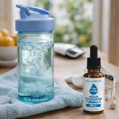 Aqua Hydration Formula being added to water 