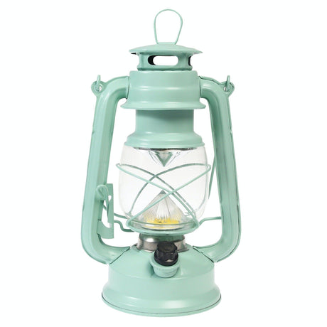 Aqua Retro LED Camping Lantern – Battery Powered Hurricane Style Light