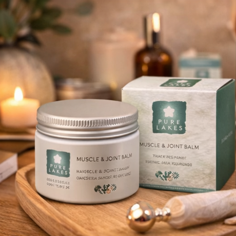 Pure LakesMuscle & Joint Balm with packaging 
