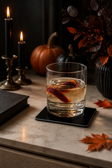 Black Tempered Glass Coasters – Set of 4
