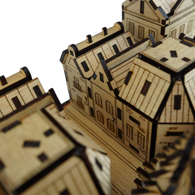 Christmas Advent Village (Light wood) including Festive 24 Filler Pack