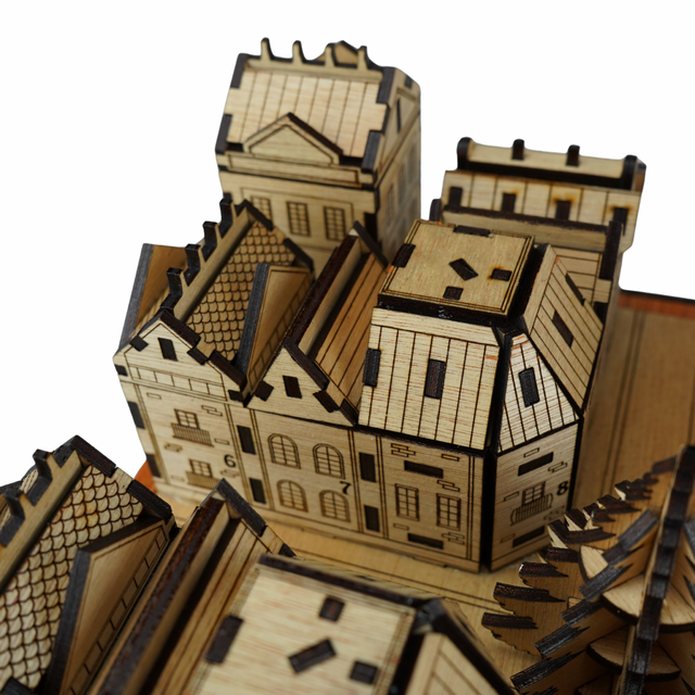 Christmas Advent Village (Light wood) including Festive 24 Filler Pack