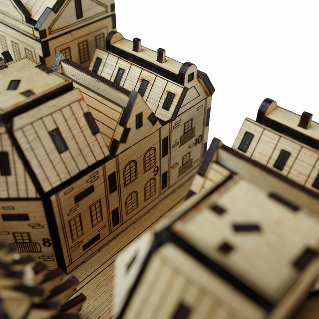 Christmas Advent Village (Light wood) including Festive 24 Filler Pack