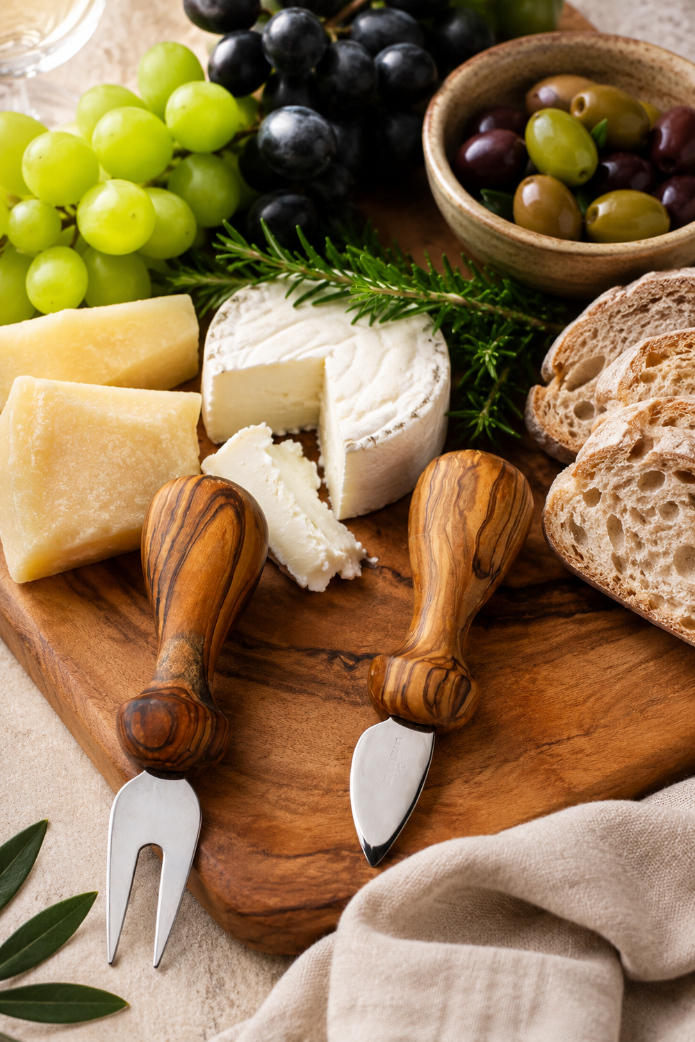 Cheese knife and fork set for grazing boards