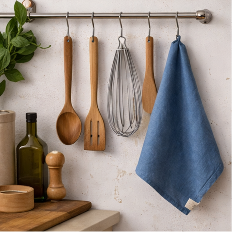Dark Grey Pure Linen Kitchen Towel
