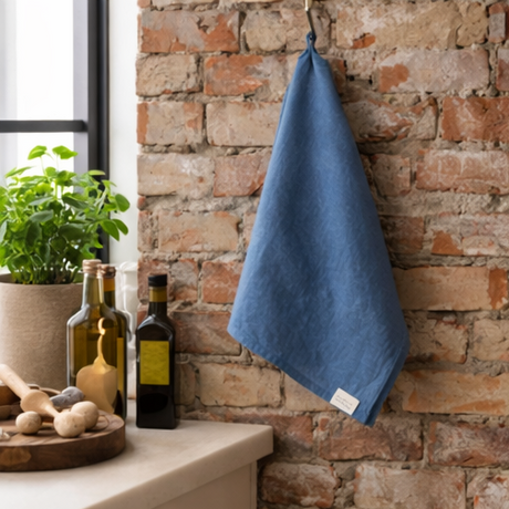 Dark Grey Pure Linen Kitchen Towel