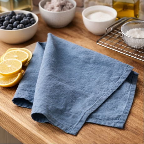 Dark Grey Pure Linen Kitchen Towel