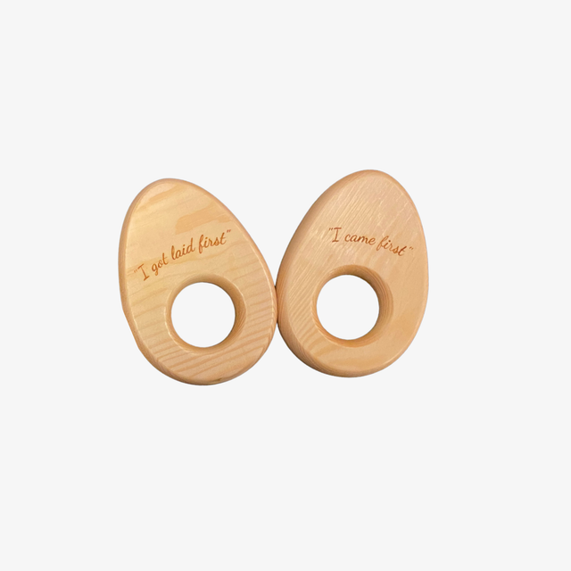 Oak Engraved Egg Holders (2)