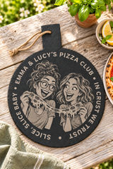 Personalised Slate Pizza Board – Your Photo as a Cartoon