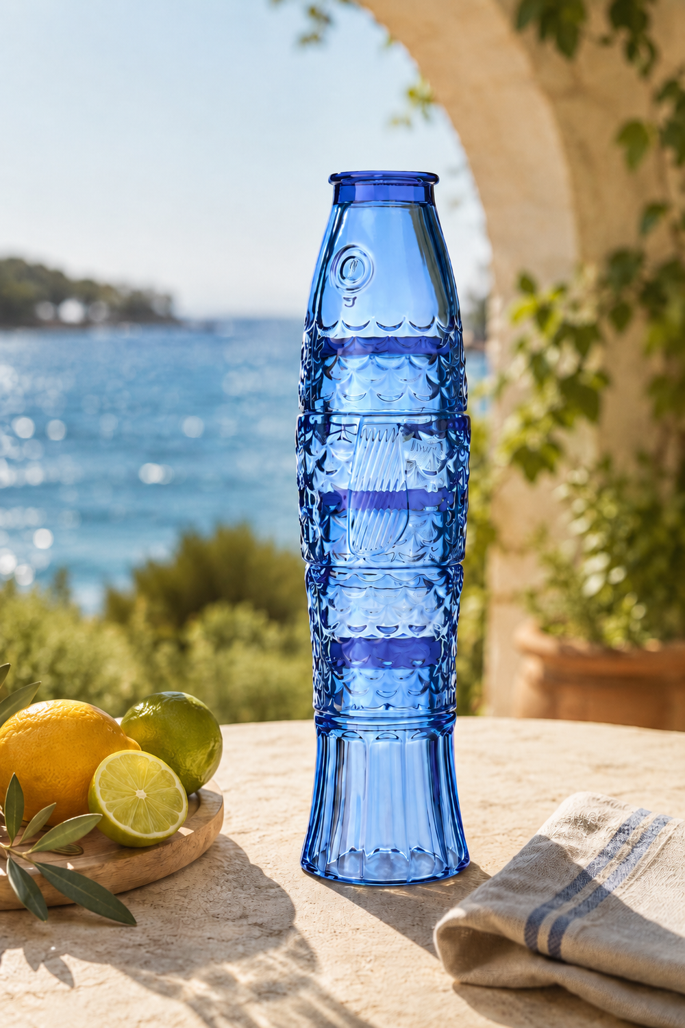 Fish Stacking Drinking Glasses – Blue Set of 4 (250ml Tumblers)