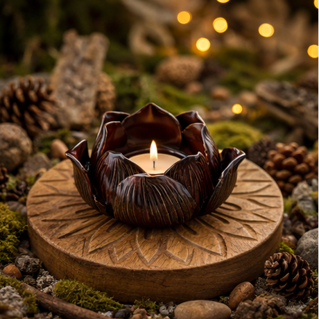 decorative candle holder on various surfaces with a warm and cozy ambiance.