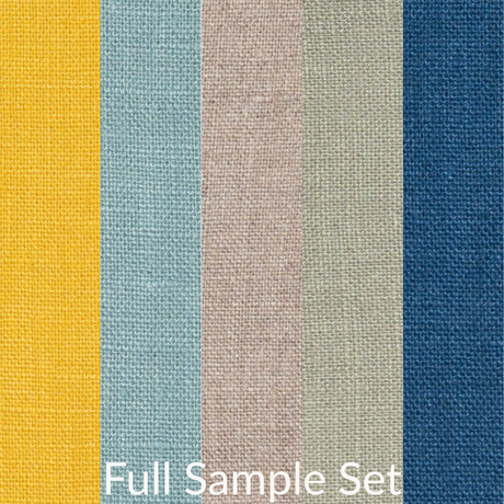 Color swatch set with five different fabric textures and colors.