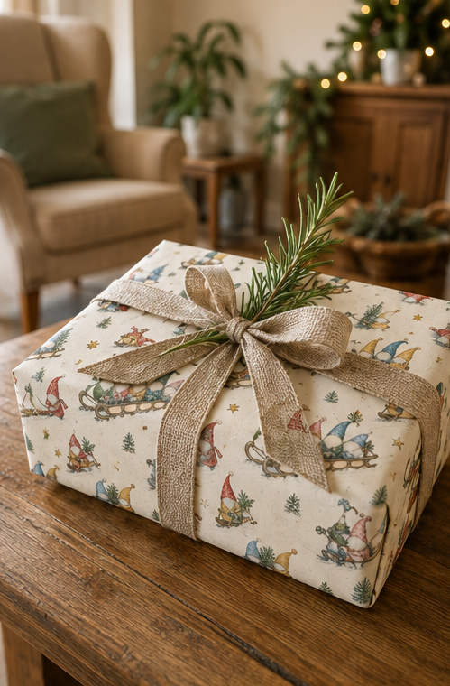 Gonk Christmas Wrapping Paper – Downhill Sledge Race