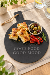 Round Slate Serving Board with Handle – Personalised or Blank