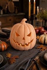Medium Terracotta Halloween Pumpkin Decoration – 22cm