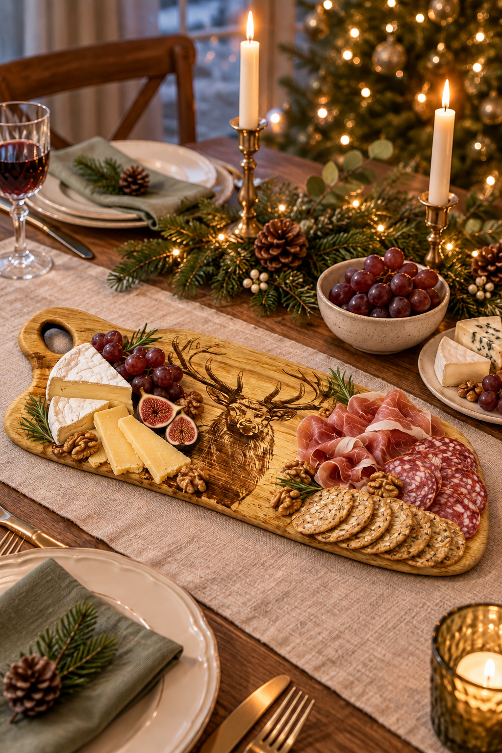 Handmade Oak Charcuterie Board – Stag Landscape & Waney Edge