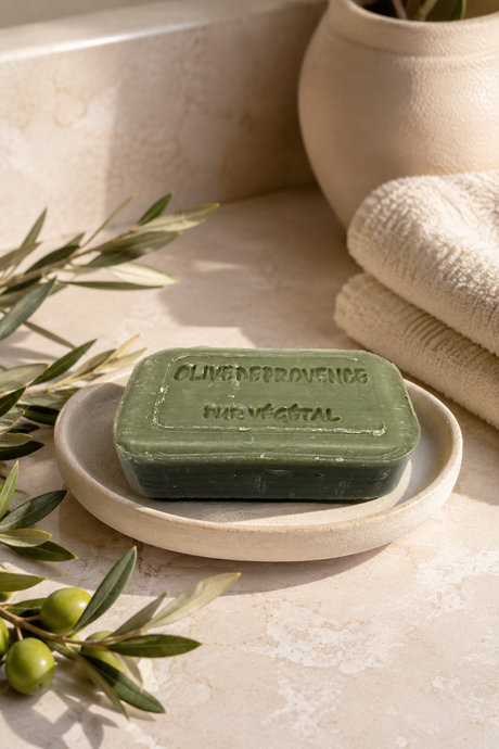 Handmade French olive oil soap bar
