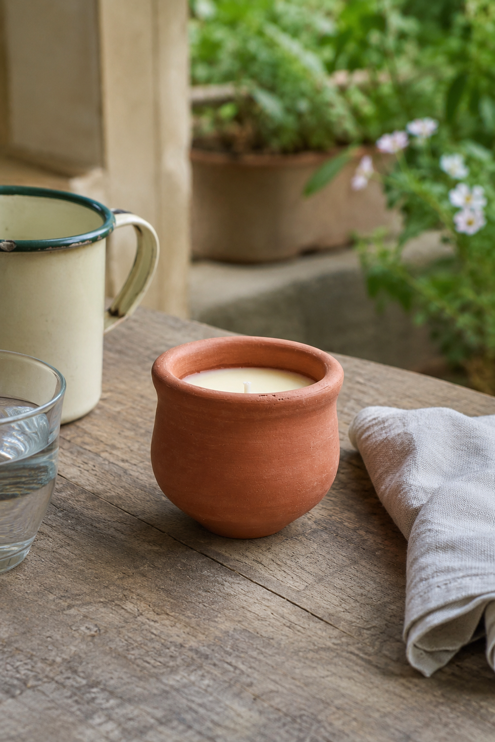 Handmade Indian Terracotta Pavani Candle – Original Lavender Scent