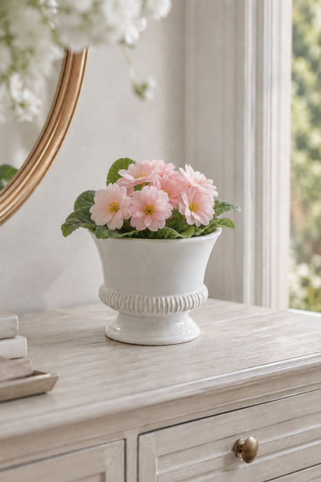 Hinton White Ceramic Planter