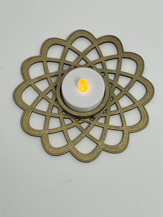 "Glow in the Round" Circular LED Tea Light Holder Pair