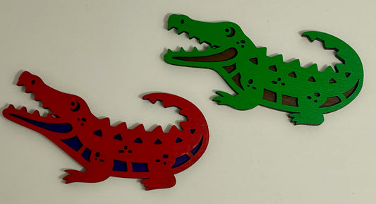 Crocodile Safari Adventure Nursery wall art pair