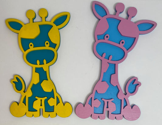 Giraffe Safari Adventure Nursery wall art pair