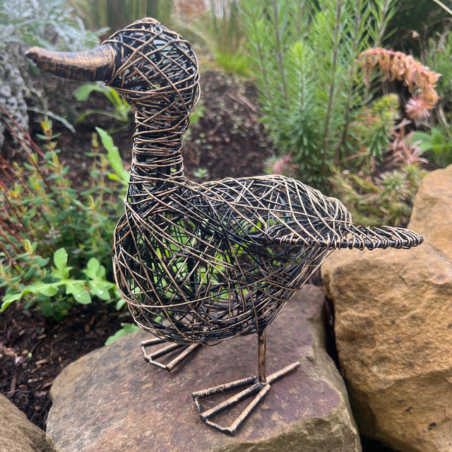 Kriti Small Flapping Duck Wire Garden Ornament