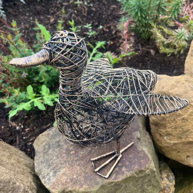 Kriti Small Flapping Duck Wire Garden Ornament