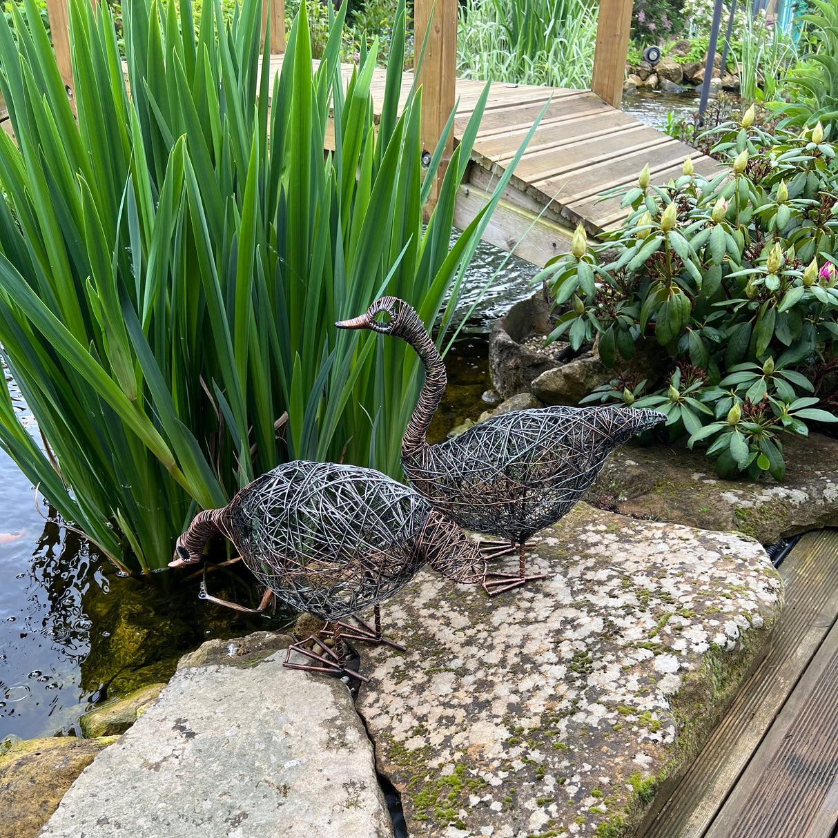 Handmade Wire Duck Garden Ornament